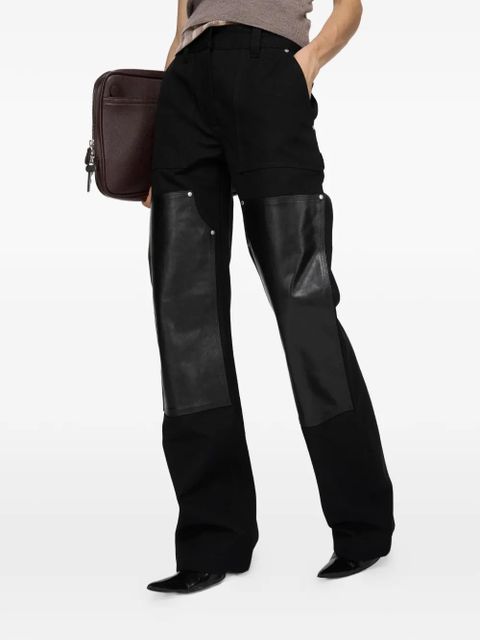 Acne Studios leather-patch trousers - Black
