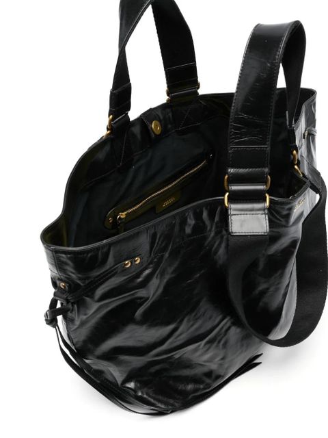 ISABEL MARANT Wardy crinkled-finish tote bag - Black