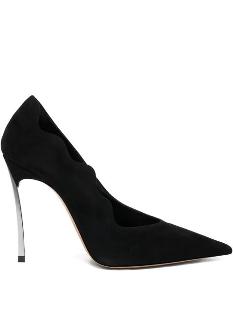 Casadei scalloped-edge pointed-toe pumps - Black - zdjęcie produktu nr 1