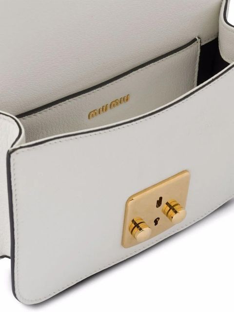 Miu Miu Madras leather shoulder bag - White