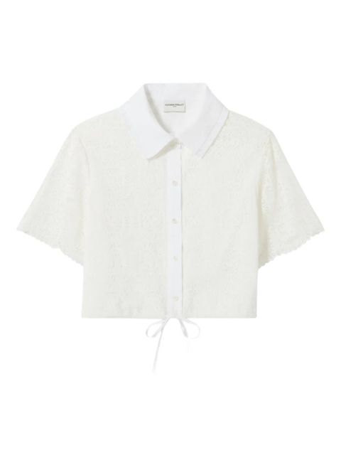 Claudie Pierlot lace-embellishment drawstring shirt - White - zdjęcie produktu nr 1