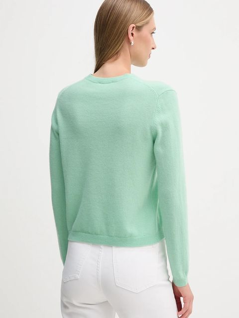 United Colors of Benetton sweter wełniany damski kolor zielony lekki 1002D501U