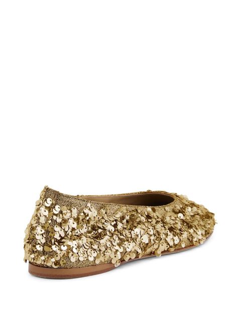 Rabanne sequin-embellished ballet flats - Gold - zdjęcie produktu nr 2