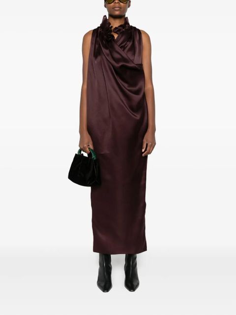 KHAITE draped-details cowl-neck maxi dress - Brown - zdjęcie produktu nr 2