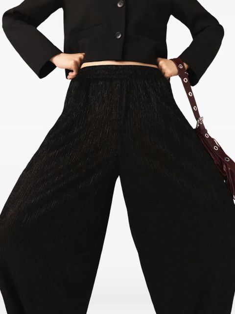 Maje metallic-effect straight trousers - Black