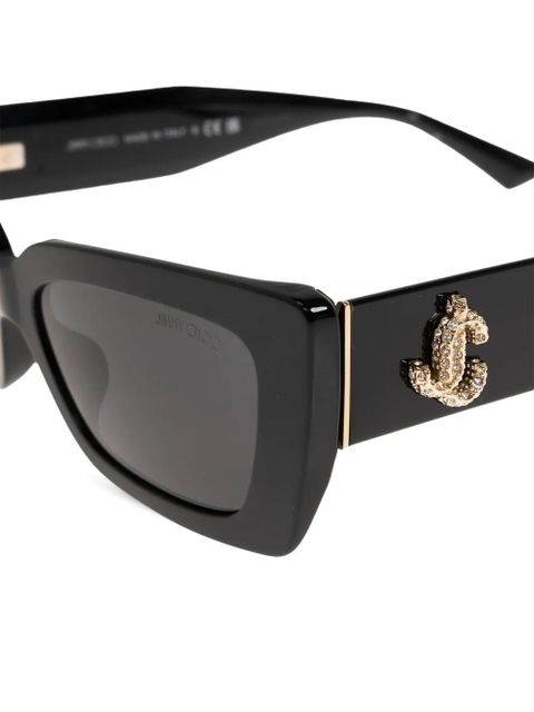 Jimmy Choo logo rectangle sunglasses - Black - zdjęcie produktu nr 2