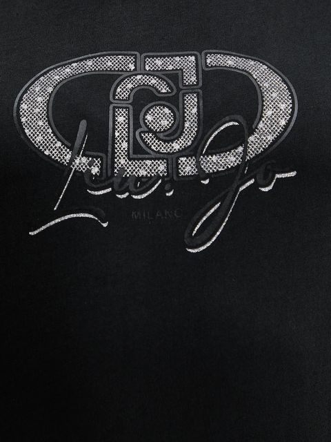 Liu Jo t-shirt bawełniany damski kolor czarny TF5163.JS923