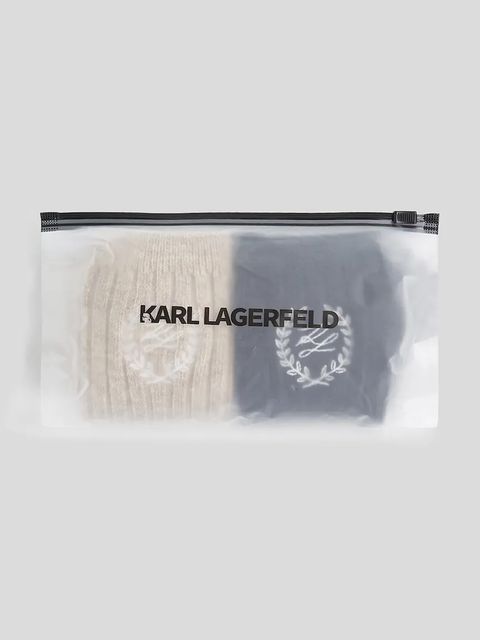 Karl Lagerfeld skarpetki z domieszką wełny 2-pack K/HOTEL damskie kolor beżowy A3W47035