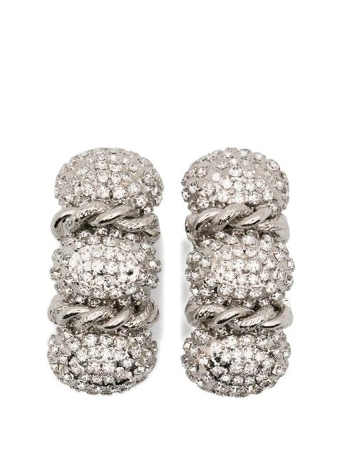 Alessandra Rich twisted embellished bijoux earrings - Silver - zdjęcie produktu nr 1