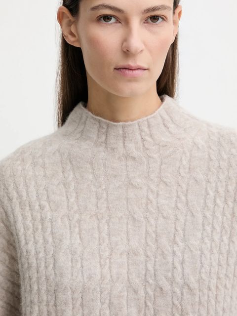 Marc O'Polo sweter z dodatkiem alpaki damski kolor beżowy lekki 510609460223