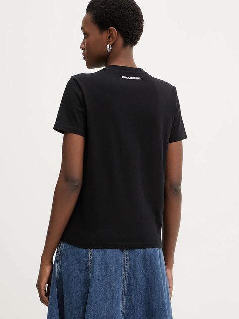 Karl Lagerfeld t-shirt bawełniany damski kolor czarny B1W17019