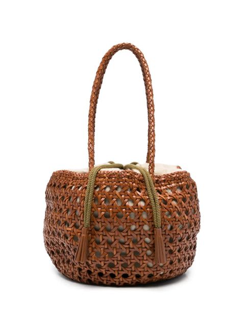 DRAGON DIFFUSION small Juventus braided bucket bag - Brown - zdjęcie produktu nr 1