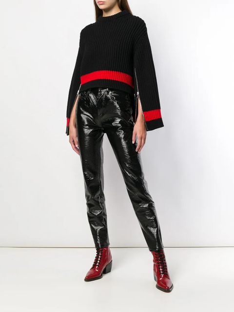 Alexander McQueen zipped sleeves chunky knit sweater - Black