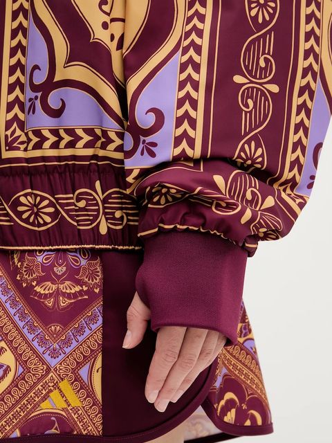 adidas kurtka bomber x Farm Rio kolor bordowy przejściowa oversize JL8621