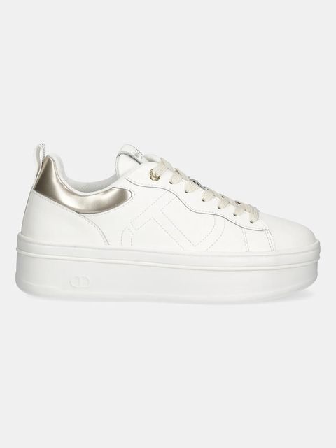 Twinset sneakersy skórzane damskie kolor biały 252TCP024 - zdjęcie produktu nr 2