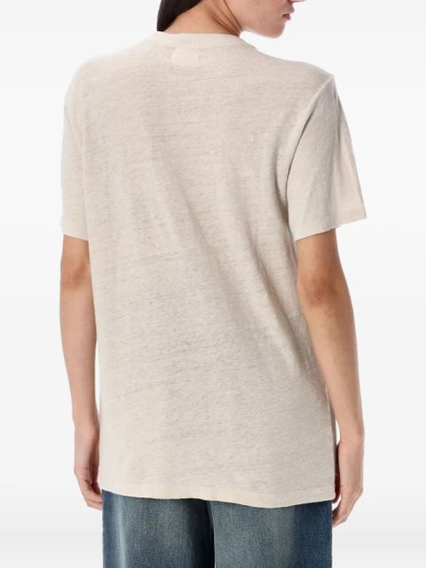 MARANT ÉTOILE linen crew-neck T-shirt - Brown - zdjęcie produktu nr 2