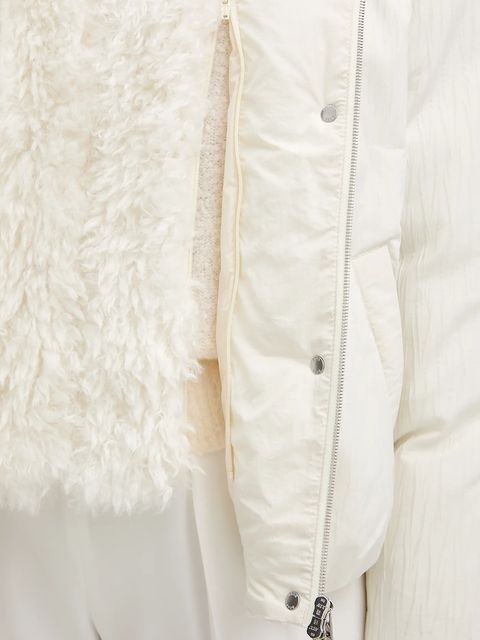 BOSS kurtka kolor beżowy zimowa oversize 50546842