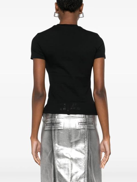 Blumarine rhinestone-logo T-shirt - Black