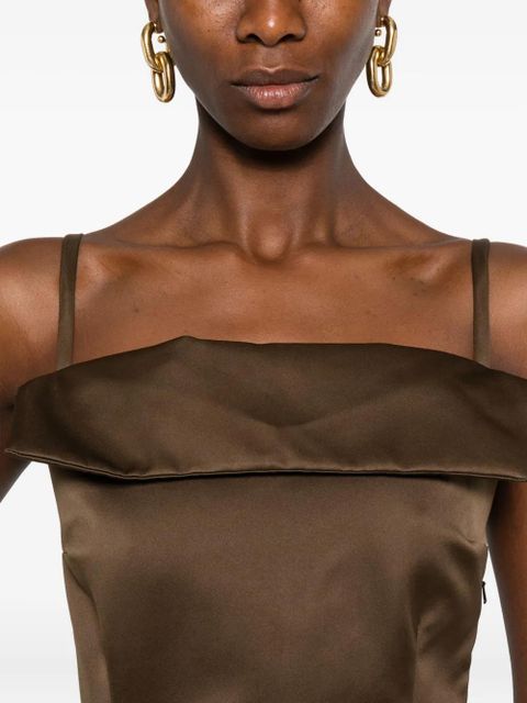 Nanushka square-neck sleeveless top - Brown