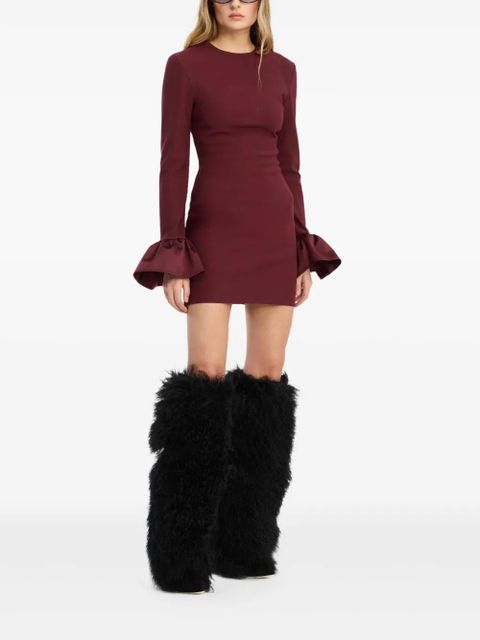 ROTATE BIRGER CHRISTENSEN frill sleeved mini dress - Red