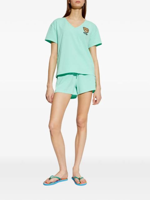 Moschino two-piece pajamas logo set - Green