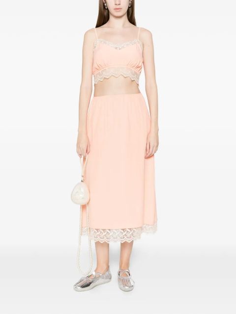 Simone Rocha lace-trim crop top - Orange - zdjęcie produktu nr 2