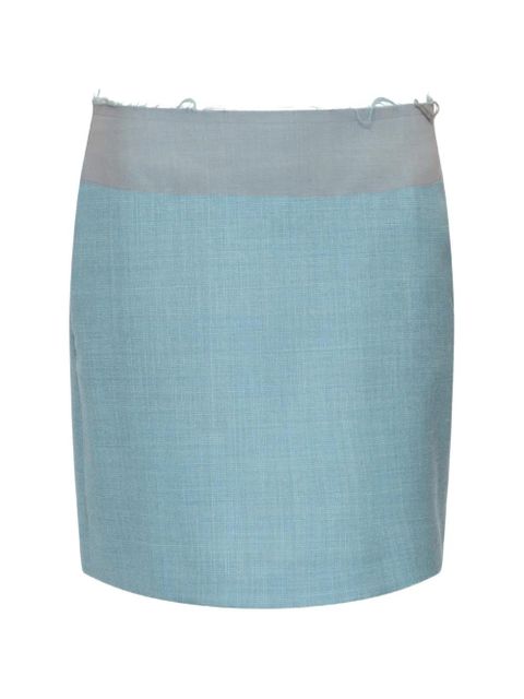 MM6 Maison Margiela two-tone wool mini skirt - Blue - zdjęcie produktu nr 1