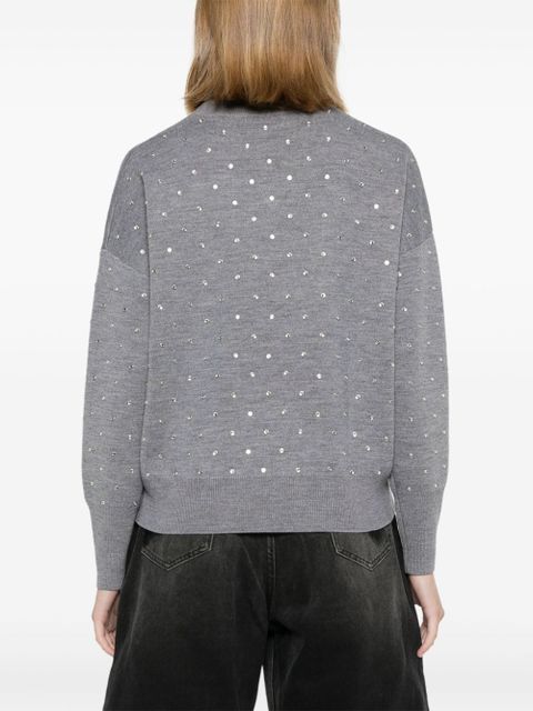 Rabanne glass crystal-embellished jumper - Grey