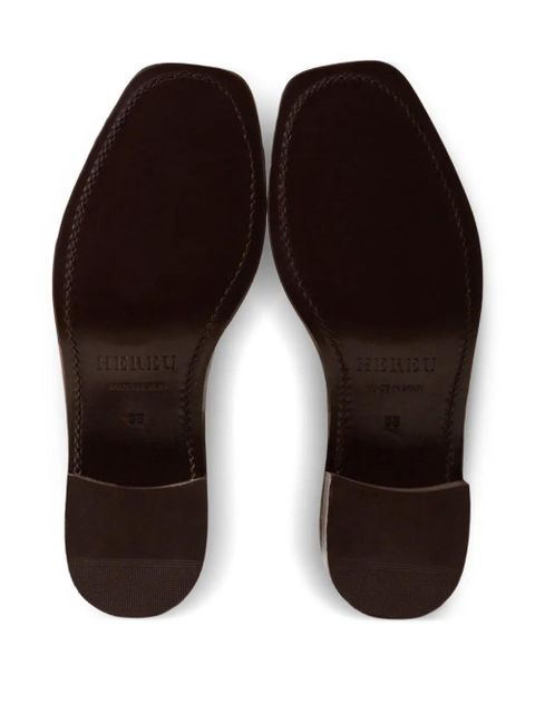 Hereu 50mm Picada buckle-fastening perforated pumps - Brown