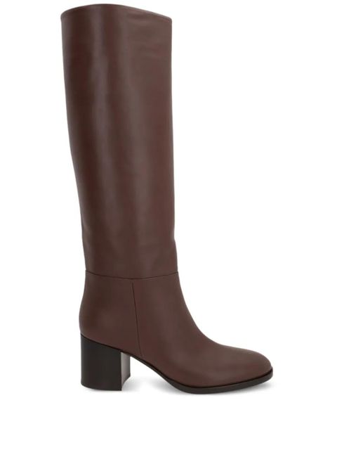 Gianvito Rossi Santiago 85mm leather boots - Brown - zdjęcie produktu nr 1
