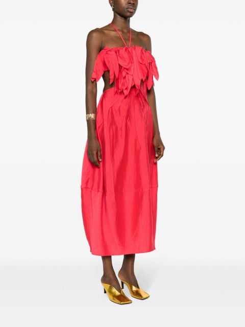 Cult Gaia Lue ruffled midi dress - Red