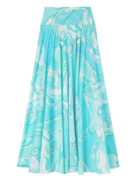 PUCCI Orchidee-print long skirt - Blue - zdjęcie produktu nr 1