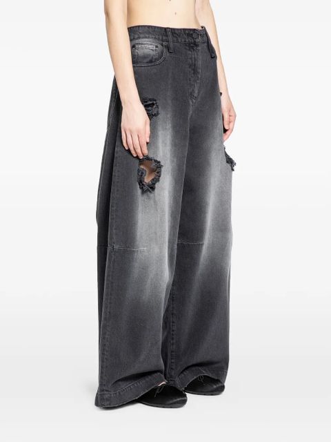 Simone Rocha distressed wide-leg jeans - Grey - zdjęcie produktu nr 2