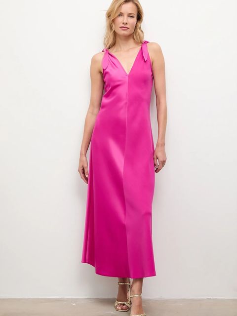 Answear.LAB sukienka kolor różowy maxi prosta - zdjęcie produktu nr 2