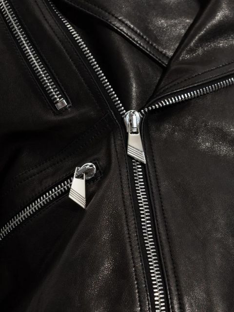 The Attico leather biker jacket - Black