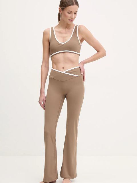 JOYINME spodnie do jogi Dual Essence kolor brązowy z aplikacją Dual Essence