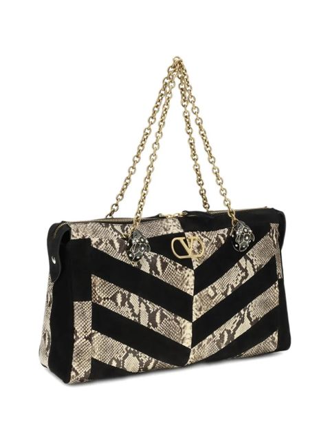 Valentino Garavani patchwork chevron shoulder bag - Black