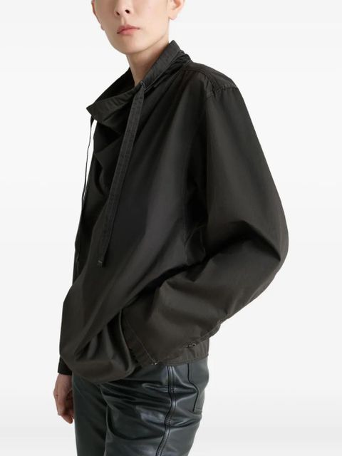 LEMAIRE high-neck drawstring blouse - Brown