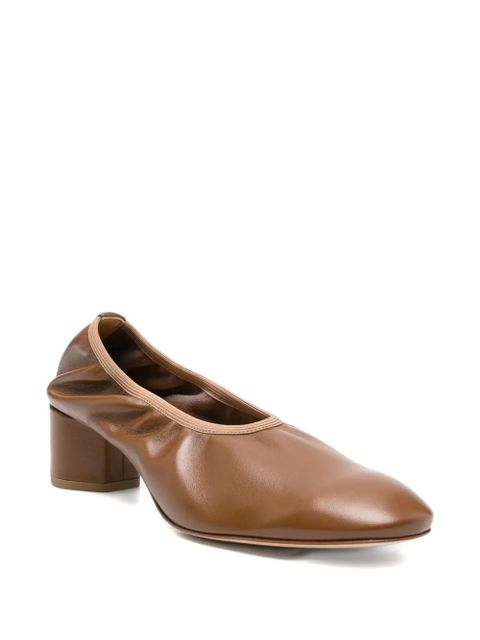 Aeyde 45mm elastic-panel block-heel pumps - Brown