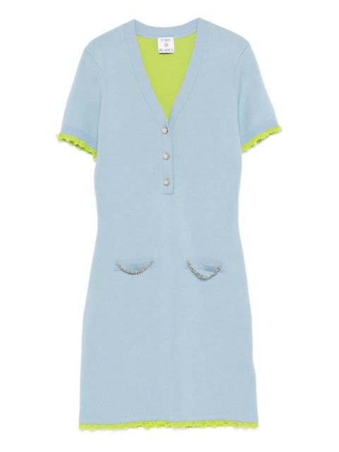 Casablanca pearl-embellishment mini dress - Blue - zdjęcie produktu nr 1