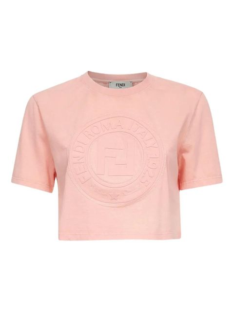 FENDI embossed-logo short-sleeve top - Pink - zdjęcie produktu nr 1