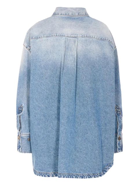 The Attico logo-embroidered button-up denim shirt - Blue - zdjęcie produktu nr 2