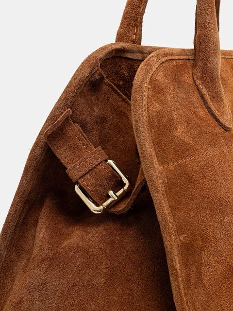 Answear.LAB torebka zamszowa kolor brązowy