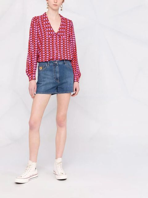 Moschino Teddy Bear patch denim shorts - Blue - zdjęcie produktu nr 2