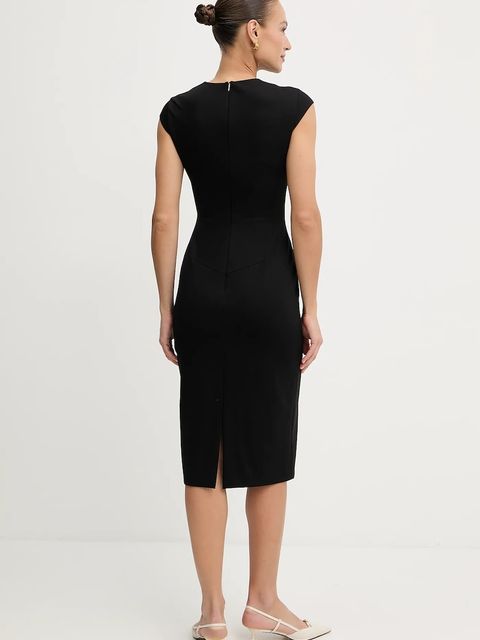 BOSS sukienka kolor czarny midi prosta 50541987