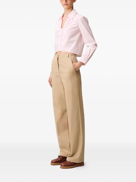 Claudie Pierlot cutout buttoned cotton shirt - Pink