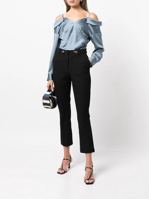 Simkhai off-the-shoulder satin top - Blue