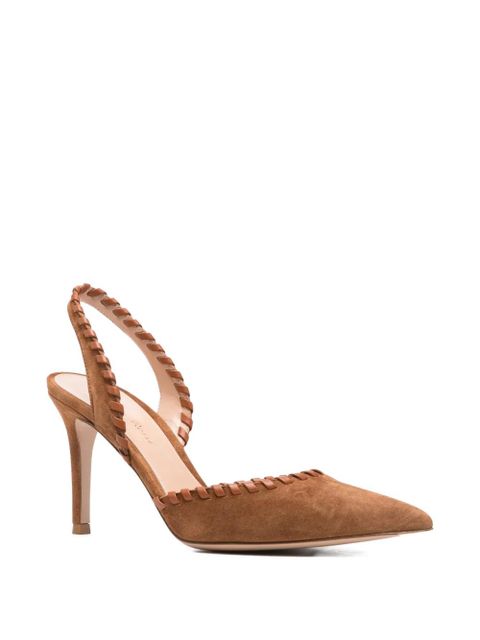 Gianvito Rossi braided-trim suede sandals - Brown - zdjęcie produktu nr 2