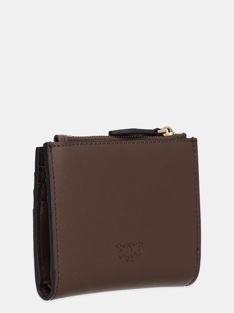 Pinko portfel skórzany damski kolor brązowy 103610 A0F1