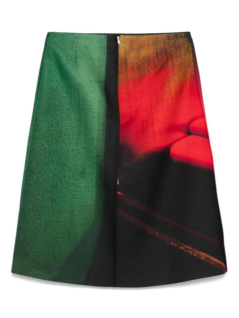 Jil Sander printed midi skirt - Red - zdjęcie produktu nr 2